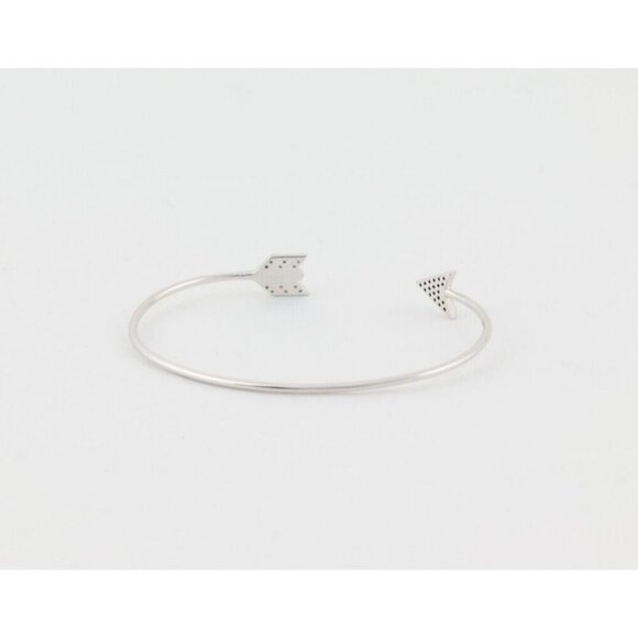 Sterling Silver Arrow Cuff Bangle Bracelet 6 1/2" Adjustable - Picture 3 of 6